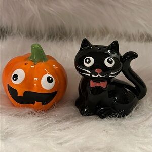 New pumpkin & cat salt pepper shaker